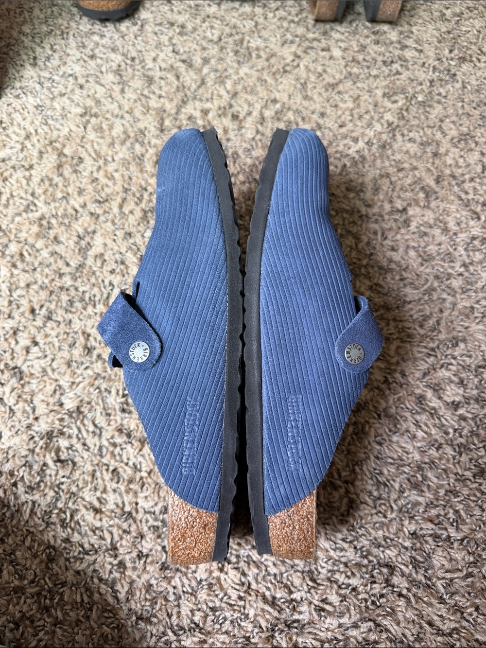 Birkenstock Suede/Corduroy Boston Clog - Navy Sz 41 - Picture 2 of 5